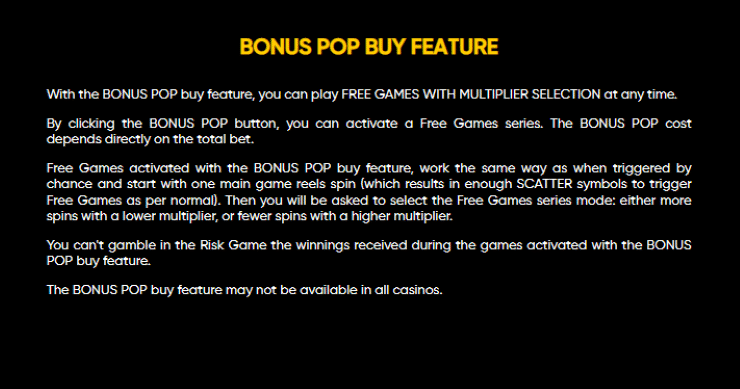 Lucky Lands Bonus Buy Pop Feature