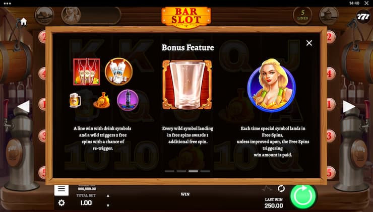 Bar Slot Bonus Feature
