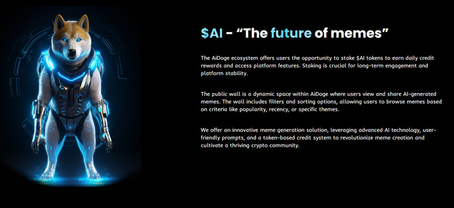 There’s a real utility for $AI — generating AI-powered memes and voting on them.