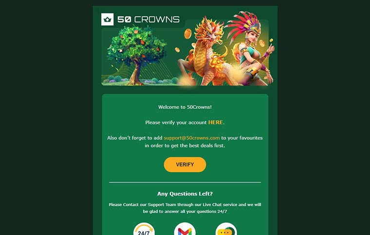 50 Crowns Casino Registration Step 3