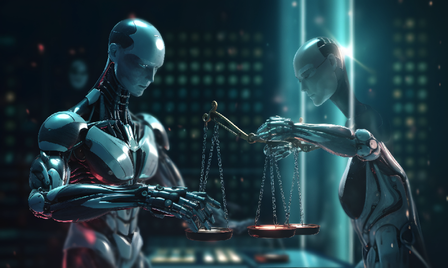 AI governance: Robots handle the scales of regulation. AI-generated