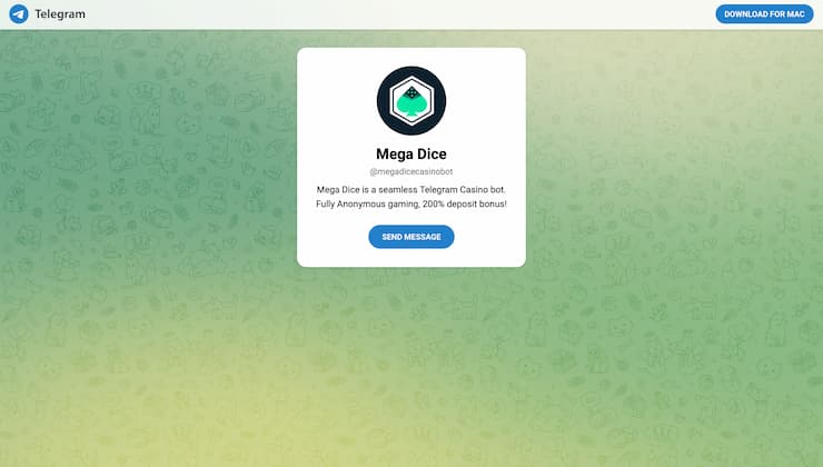 Join Mega Dice Telegram Casino