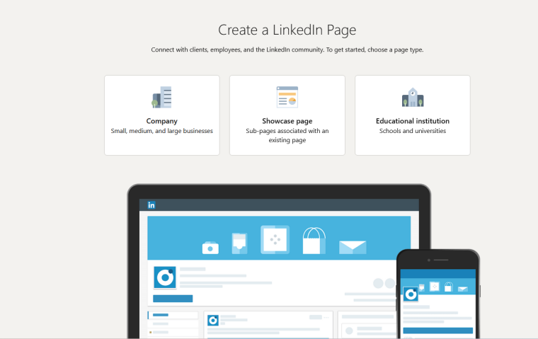 how to create a linkedin business page