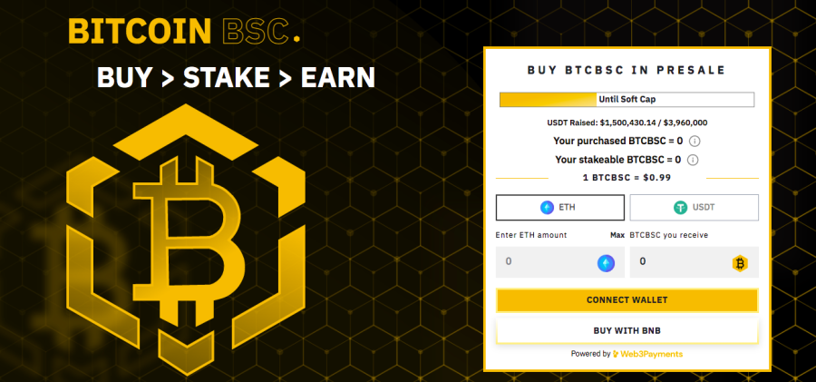 Bitcoin BSC $1.5M raised