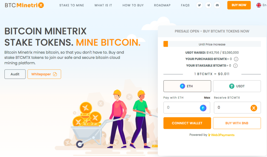 Bitcoin Minetrix Over $140K raised
