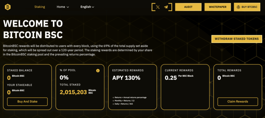 Bitcoin BSC staking
