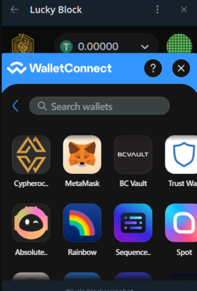 lucky block wallet connect
