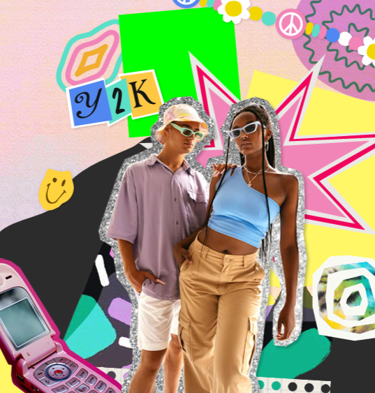 Adobe image combining 90s color trends and y2k