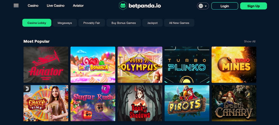 BetPanda Games Lobby