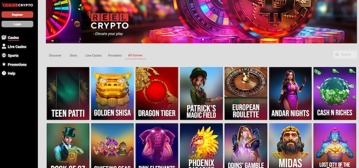Games at Reelcrypto Casino