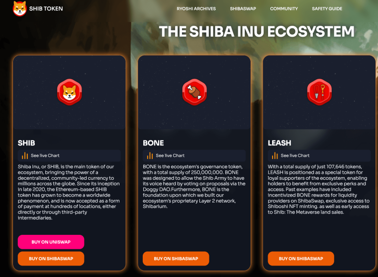 SHIB token website