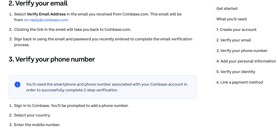 Email and Phone Verification on Coinbase