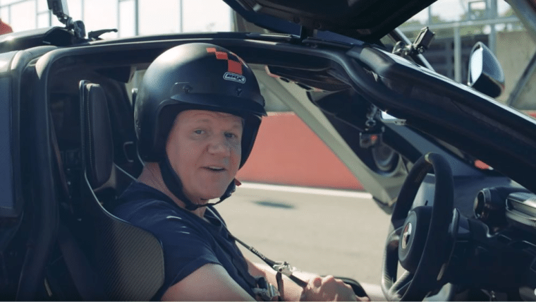Gordon Ramsay in a supercar
