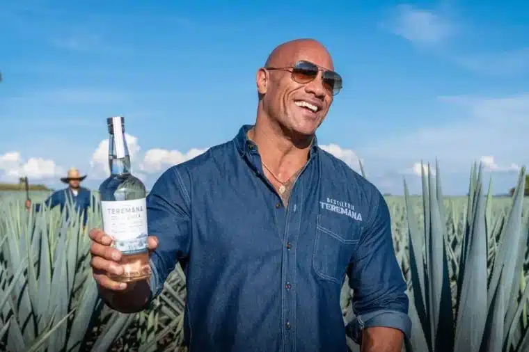 Dwayne Johnson with his bottle of Tequila