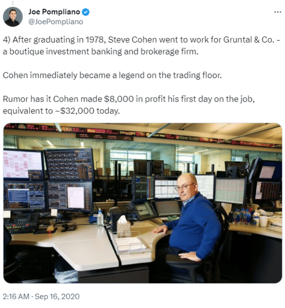 steve cohen tweet early career
