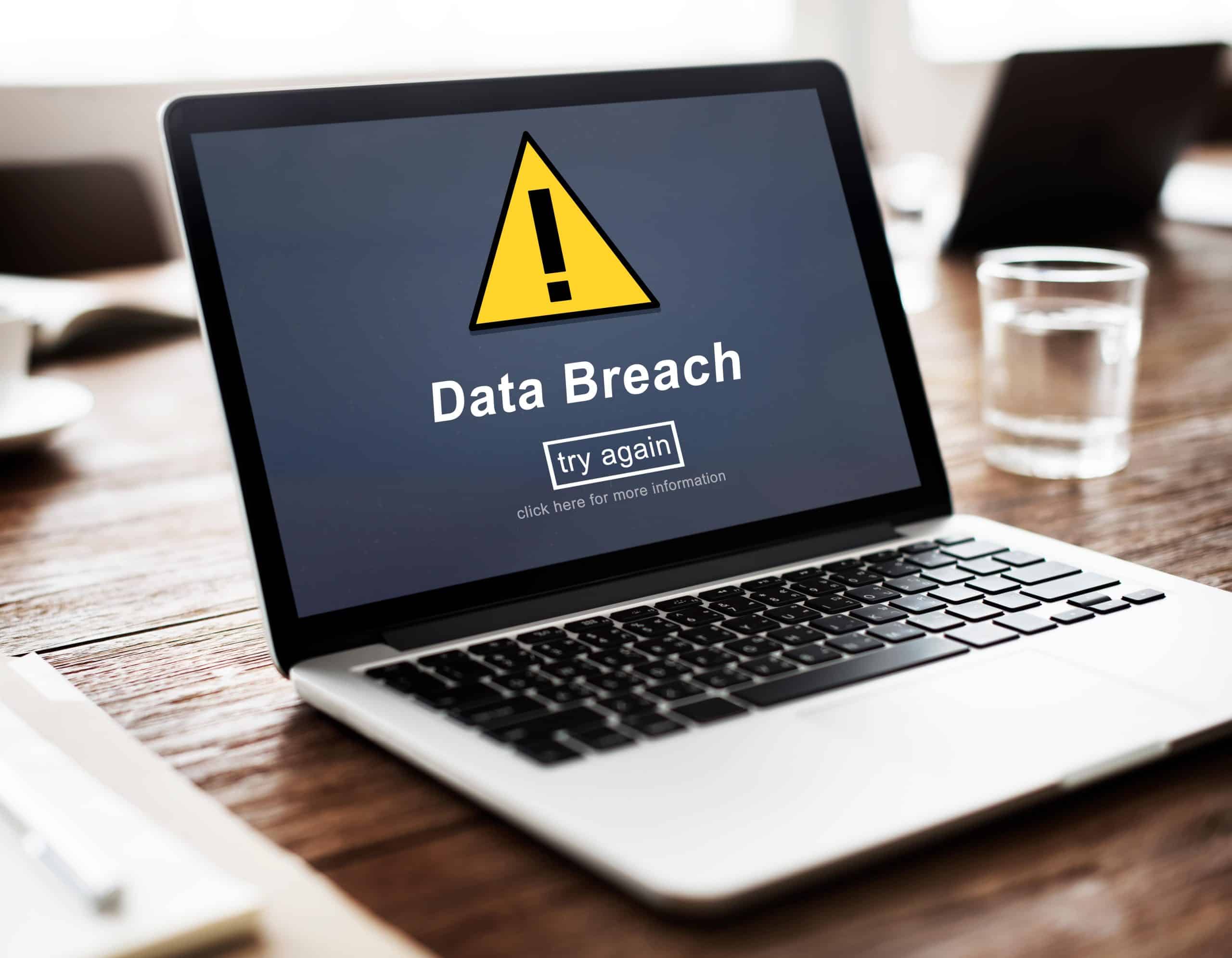 data breach on a laptop