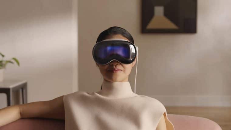 woman using apple vision pro