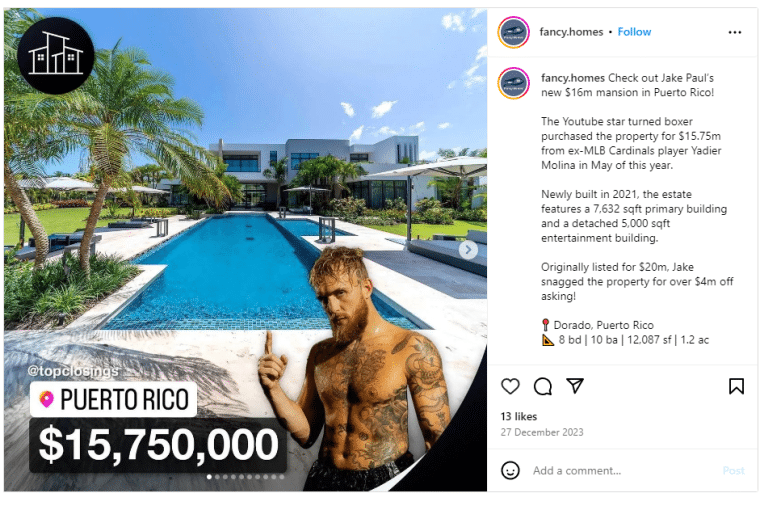 Jake Paul and his mansion
