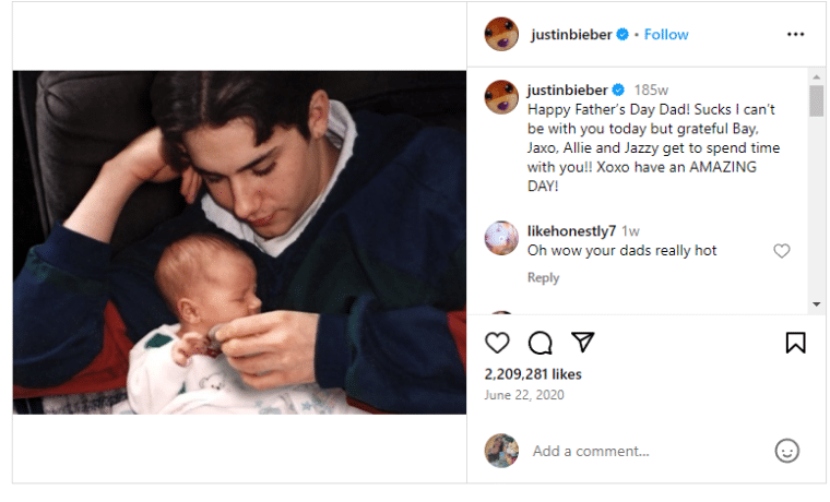 justin bieber dad intagram