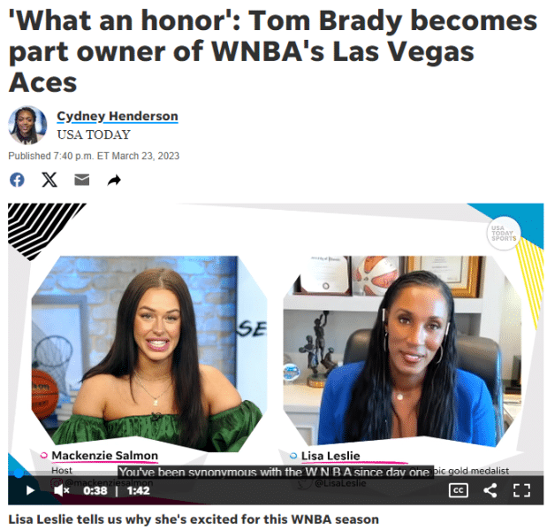 Tom Brady part owner of WNBA