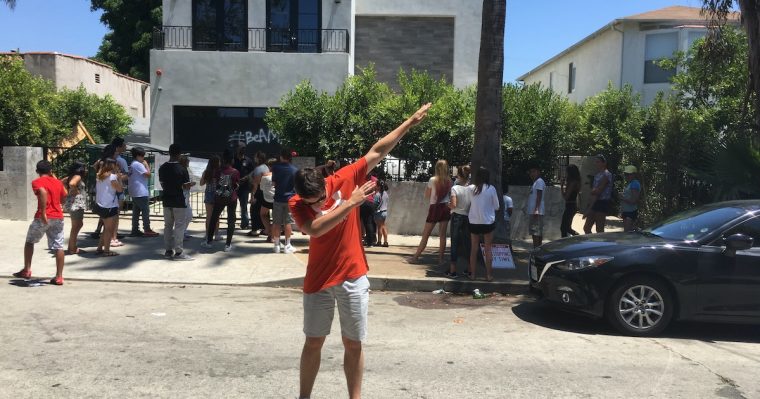 kids outside of jake paul's house