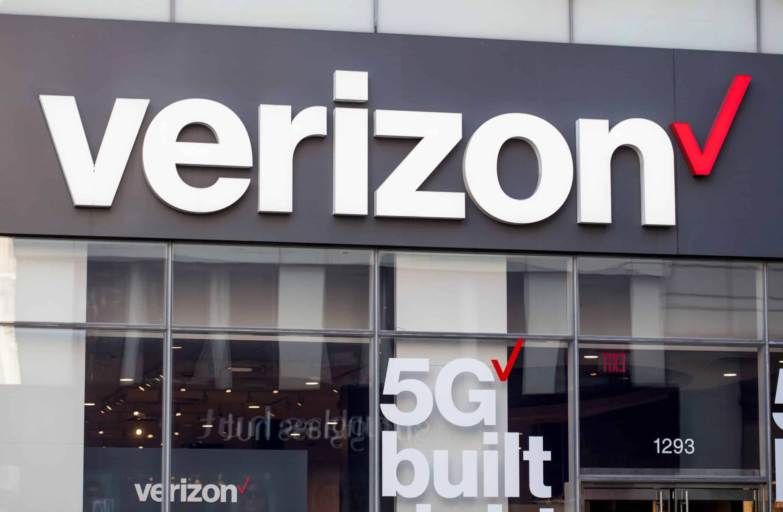 Verizon logo on a building