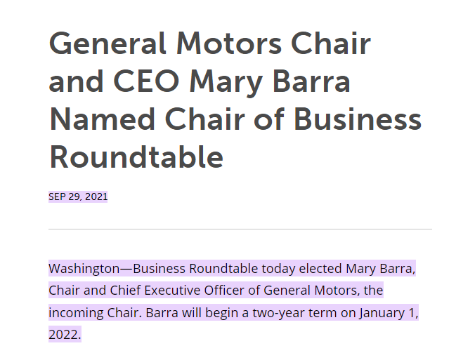 headline about Mary Barra