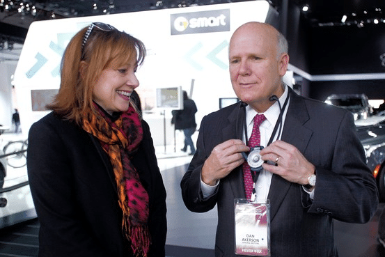 Mary Barra and a man