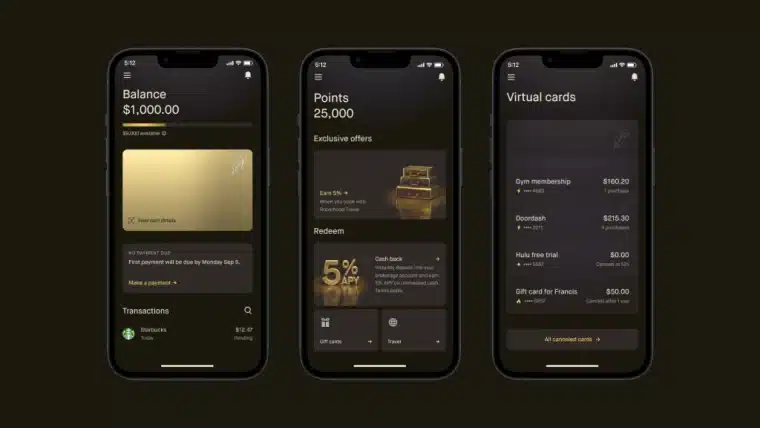 robinhood new credit card management app