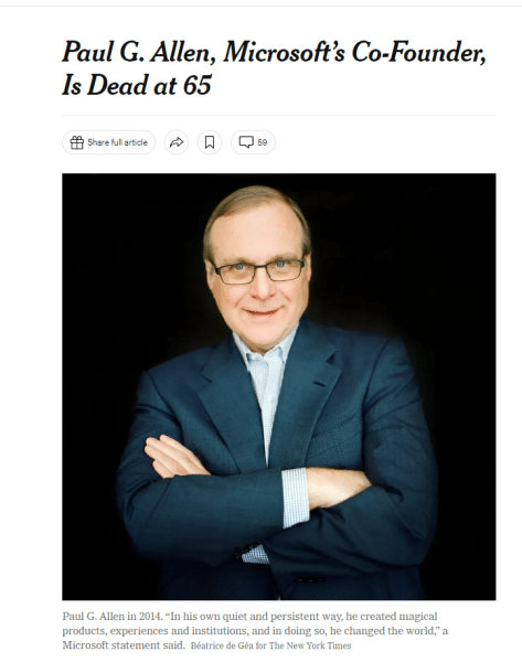 paul allen obituary