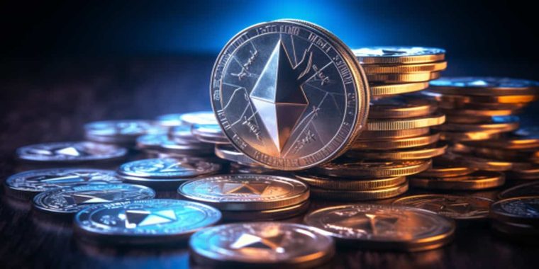 najpopularniejszy altcoin ethereum – monety na ciemnym tle