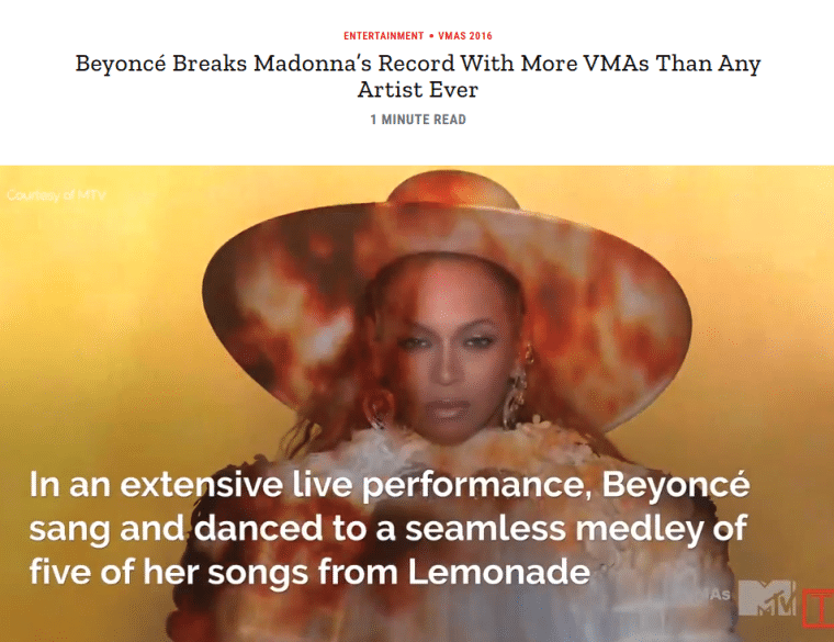 beyonce vmas record