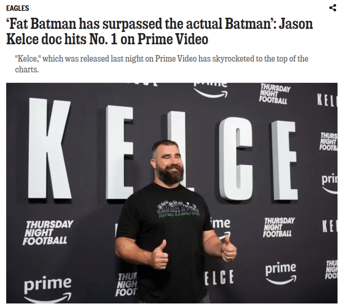 jason kelce amazon movie