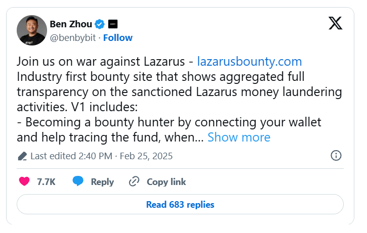 FBI Confirms North Korea’s Lazarus Group Behind Record .5 Billion By… FBI Confirms North Korea’s Lazarus Group Behind Record .5 Billion By…