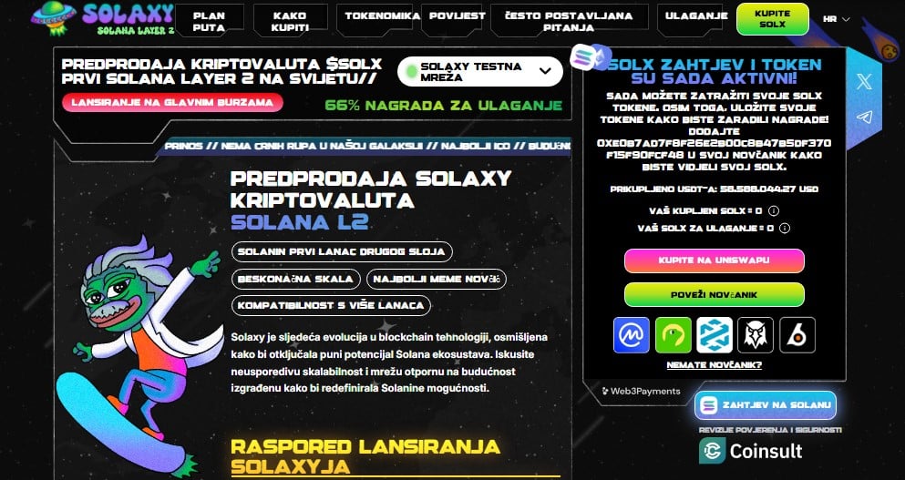 Solaxy ($SOLX) - Najbolja Kriptovaluta za Investiranje