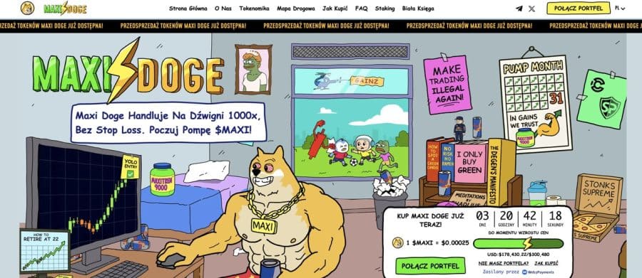 maxi doge strona glowna najlepszego memecoina