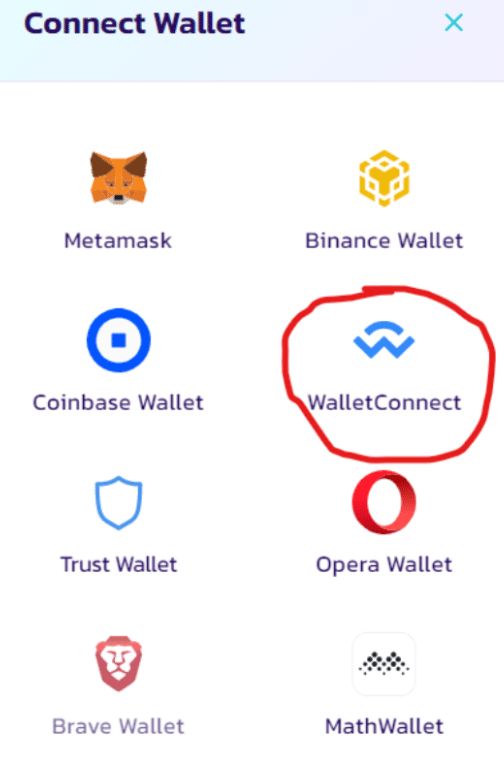 choisir walletconnect
