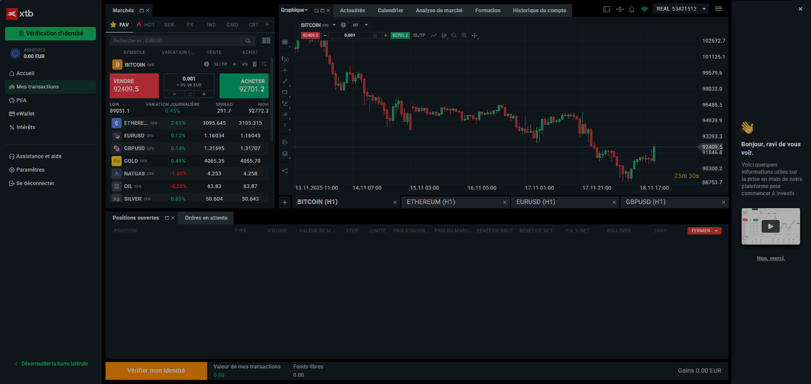 Plateforme de trading XTB