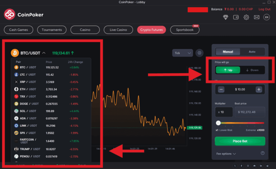 Sélectionnez le niveau de levier et la marge