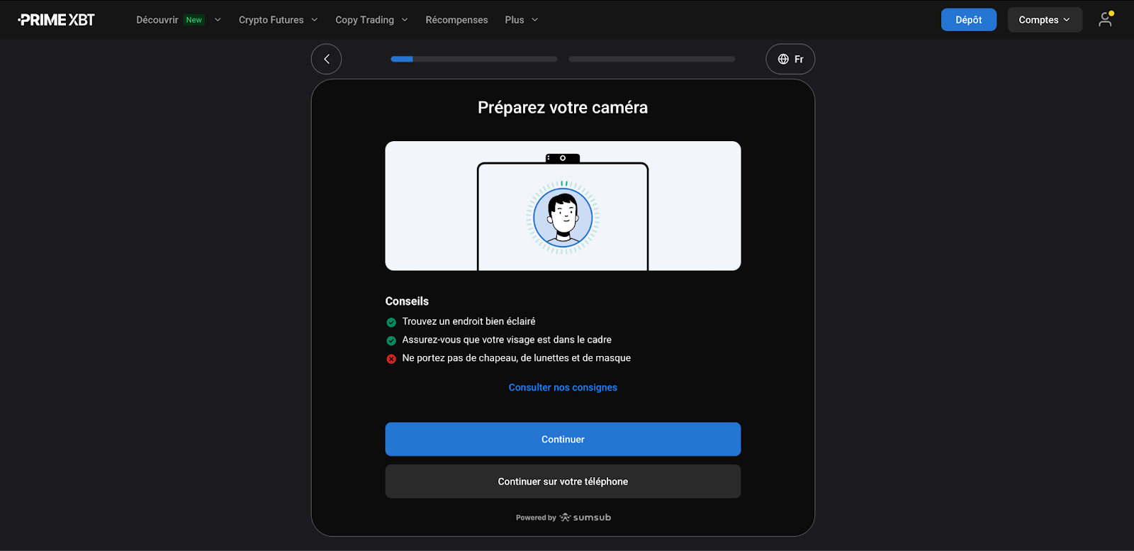 validation KYC PrimeXBT